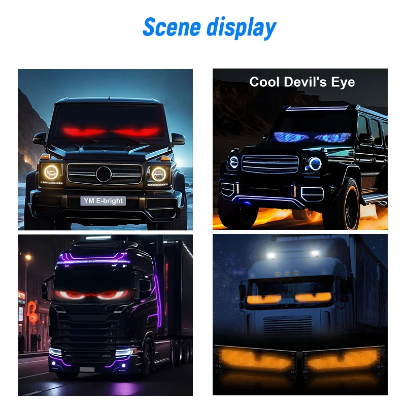 علامات سيارة LED صغيرة علامة رقمية LED مرنة للتحكم في تطبيق بلوتوث علامة LED قابلة للبرمجة