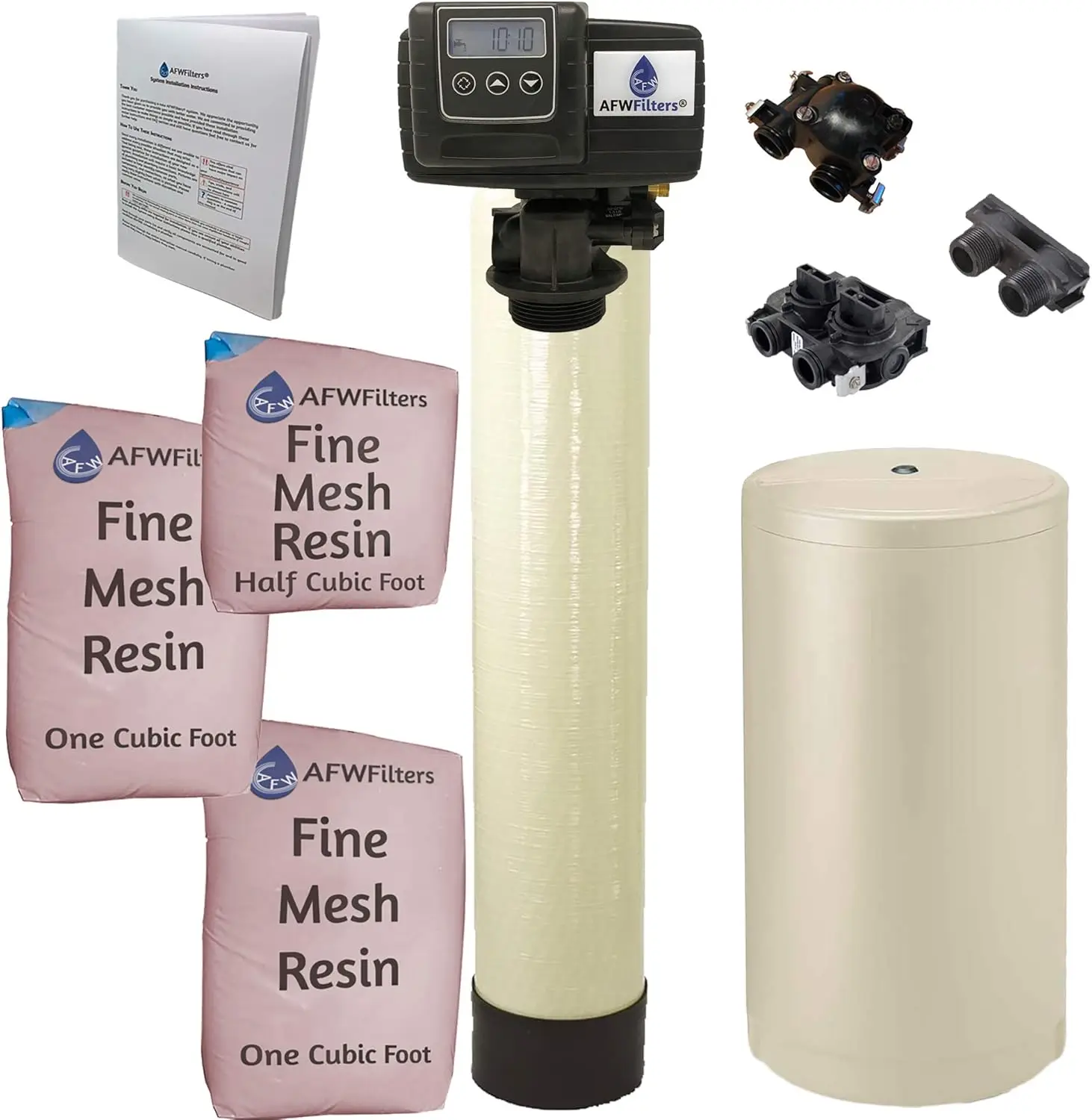 IRON Pro 2 Combination Water Softener Iron Filter Fleck 5600SXT Digital Metered Valve for Whole House (80,000 Grains Almond)