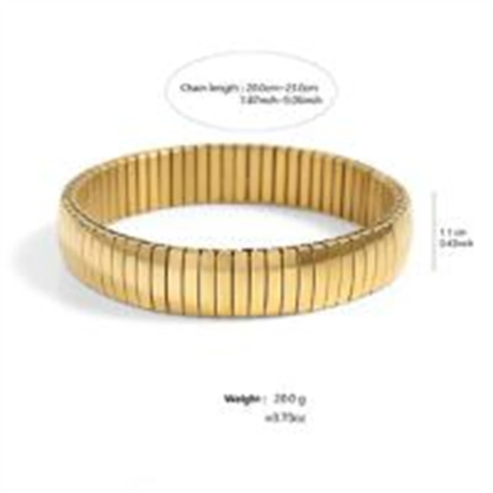 Trendy Square Italy Stainless Steel Bracelets For Women Men HipHop Metal Italian 18 Modules Bracelet Stretchable Jewelry