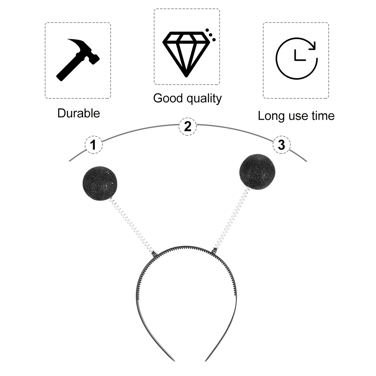 

5Pcs Fashion Headband with Ball Lightweight Comfortable Wear for Women Party Festival Hair Band Fashion Headband