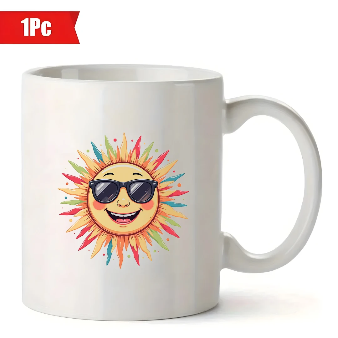 11 унций мультяшная кружка с улыбкой солнца, детская рождественская чашка для напитков, рождественский подарок, семейная офисная чашка