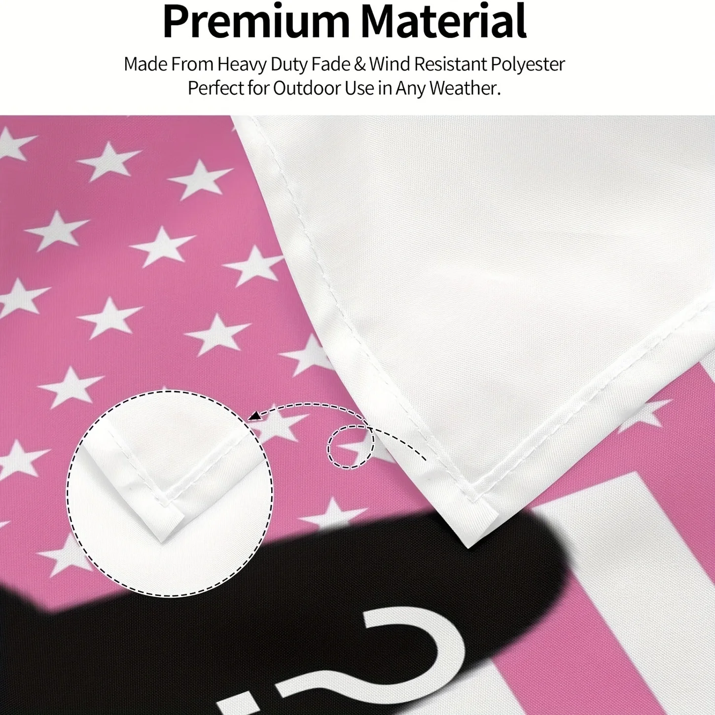 العلم الأمريكي الوردي المخصص - قم بتخصيصها مع صورتك أو الشعار، لافتة ديكور جدارية متينة من البوليستر