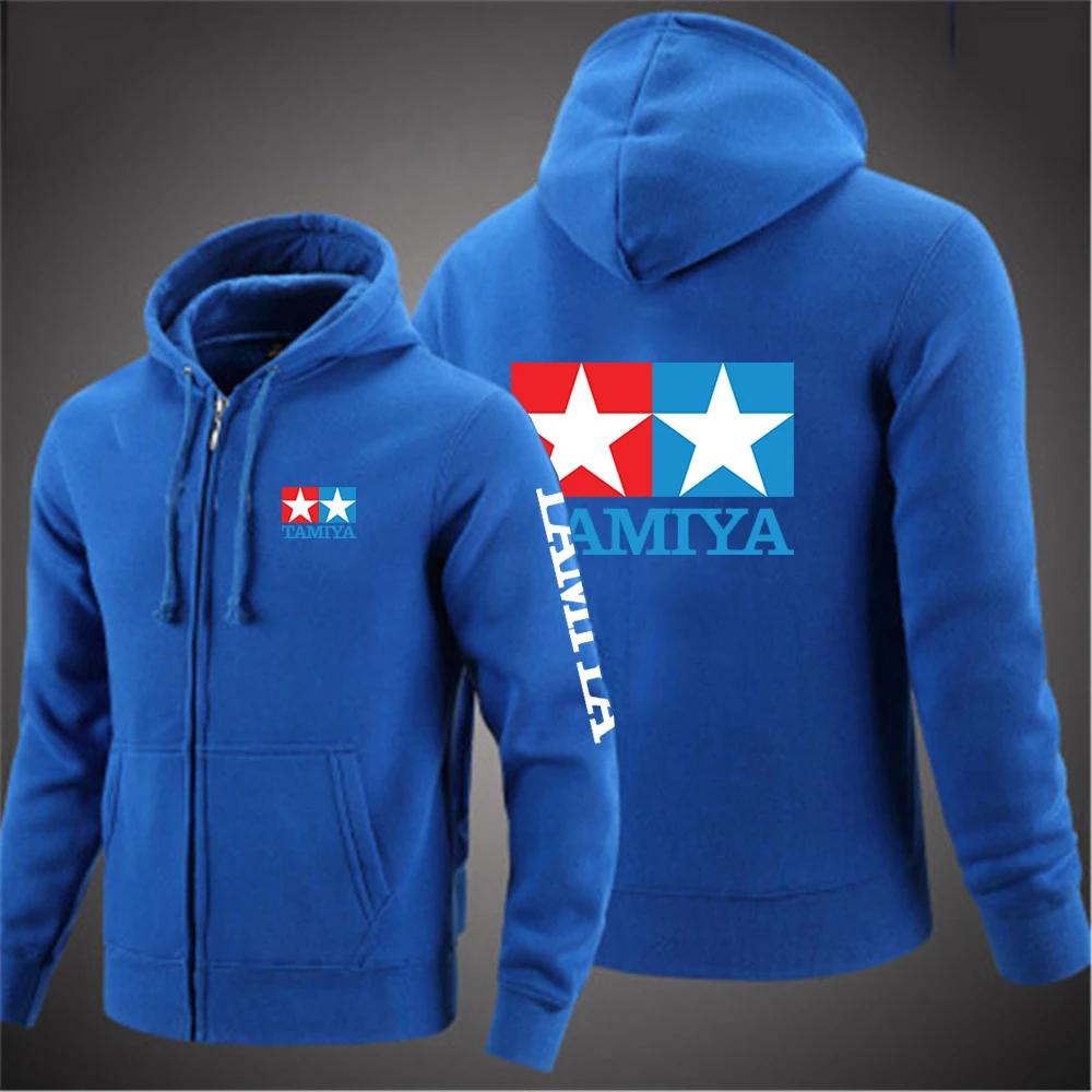 2024 Spring Autumn Men's TAMIYA Legendary 90 Car Toy Classic Logo Printing High Street Popular Zipper Long Sleeve Hooded Hoodies