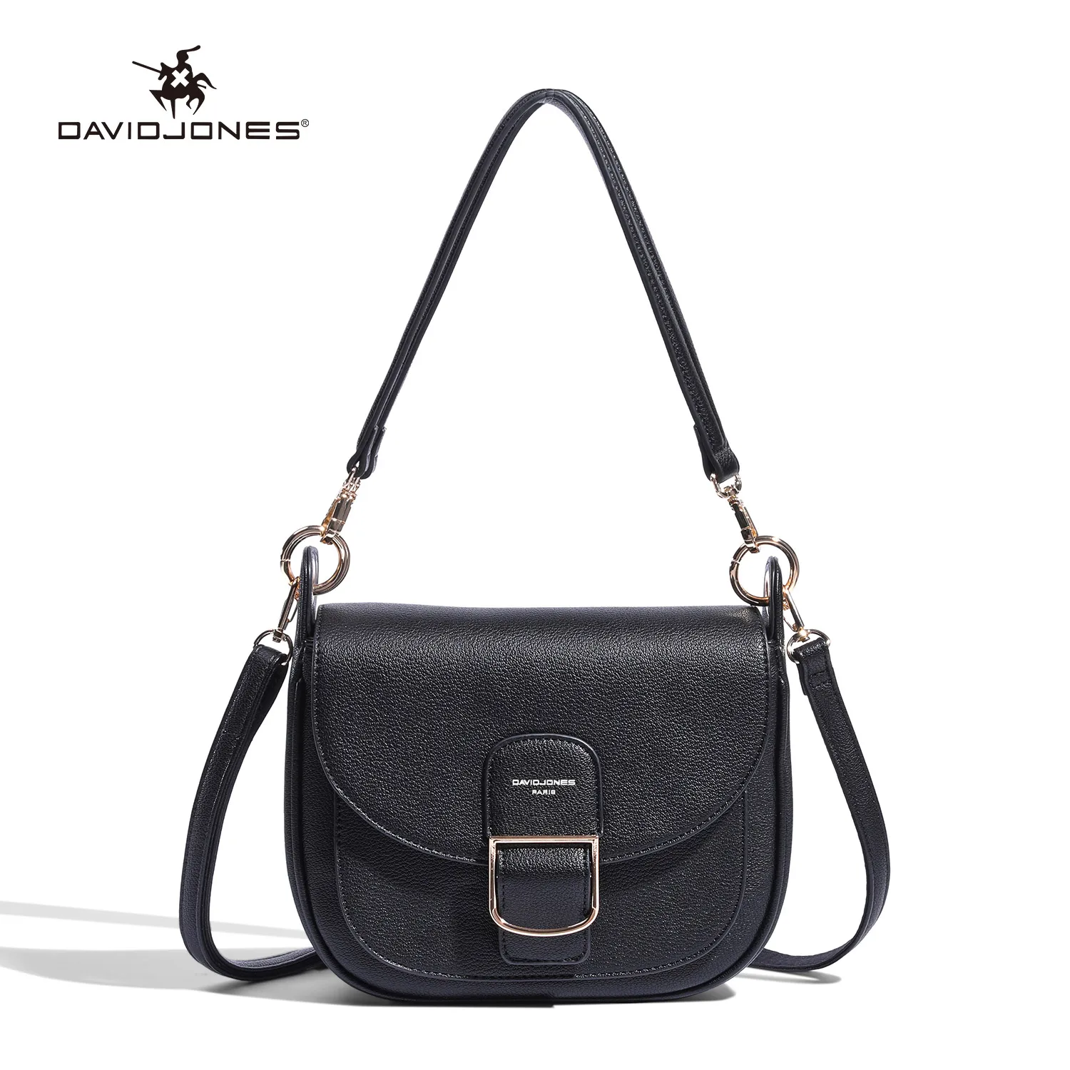 New 2024 David Jones Women Cross Body Shoulder Bag PU Leather Waterproof Female Student Fashion Handbags Business Gift