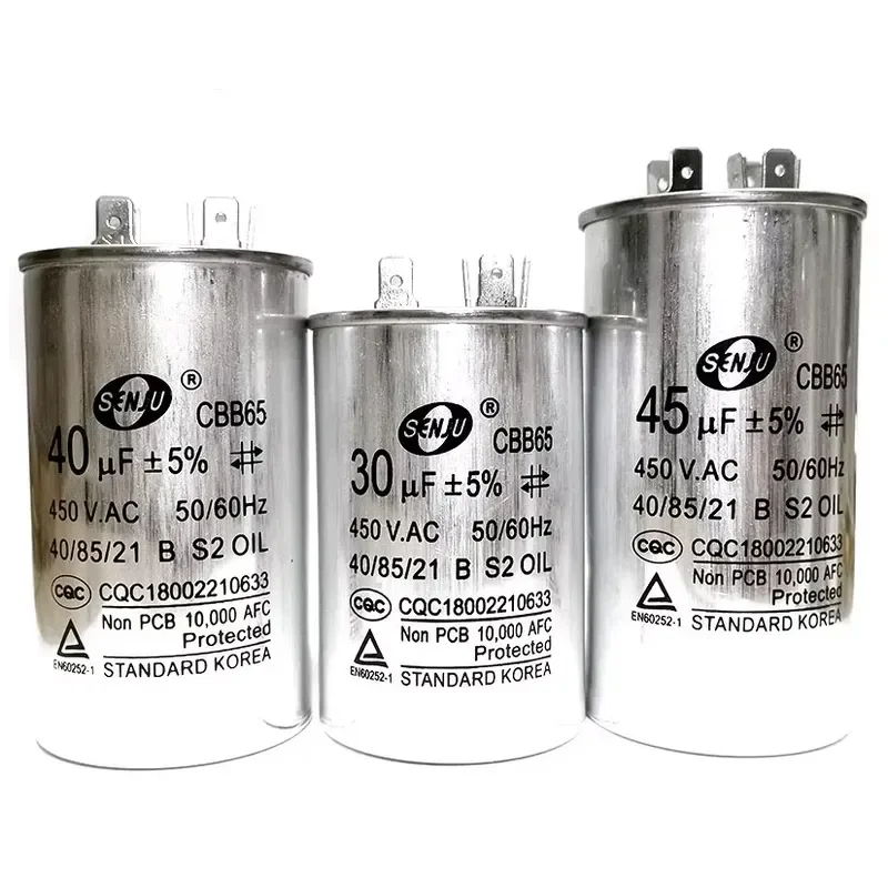 5UF 6UF 8UF 10UF 12UF 14UF 15UF 16UF 18UF 20UF 25UF 30UF CBB65 A Air Conditioner Compressor Motor Runs Starting Capacitor