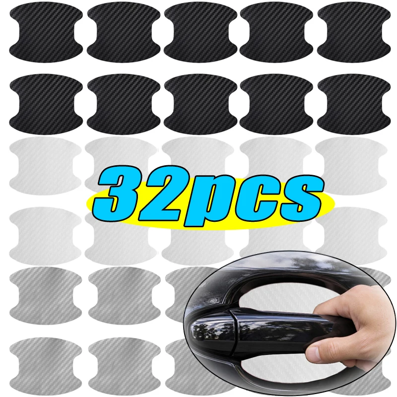 Car Door Handle Protection Sticker Bowl Anti-scratch PVC Stickers Door Bowl Paint Surface Film Car Exterior Accessories 4-32PCS