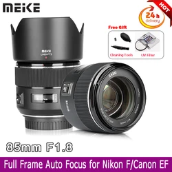 Meke 85mm F/1.8 Full Frame Auto Focus Portrait Prime Lens for Nikon F / Canon EOS EF Mount Digital DSLR Cameras