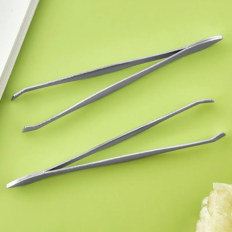 2 PCS Stainless Steel Brow Clip Nose Hair Clip Silver Diagonal Eyebrow Tweezers  Valla Tweezers Eyebrow Trimmer