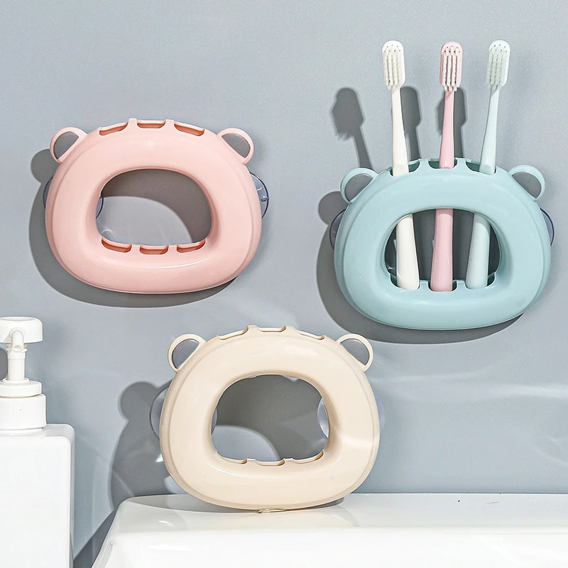 Wall Hanging Suction Cup Toothbrush Holder Bathroom Wall Hanging Shelf Suction Cup Toothbrush Drain Cartridge Toothbrush Holder