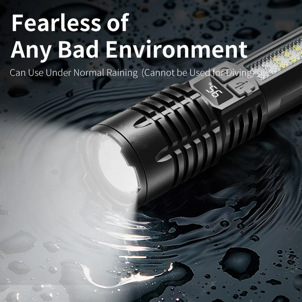 Super Bright Long Range LED Flashlight High Power Tactical Flashlight Outdoor Waterproof Camping Lantern Torch