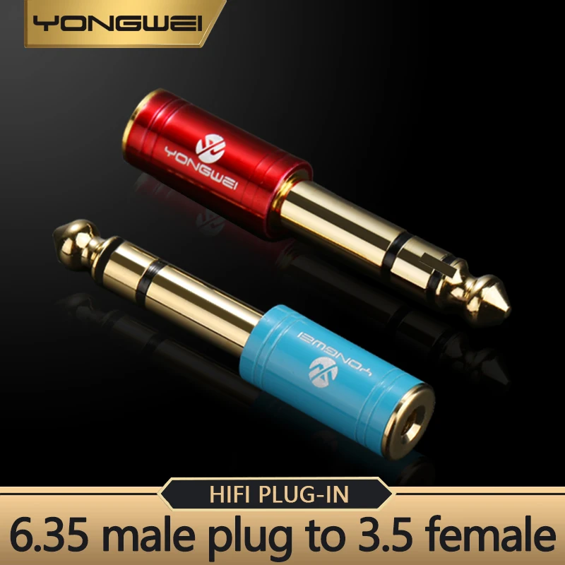 YONGWEI Adapter 6.5 6.35 Jack To Plug 3.5 Jack Stereo AUX Converter Amplifier Adapter  3.5mm To 6.5mm Male To Feamle Audio Cable