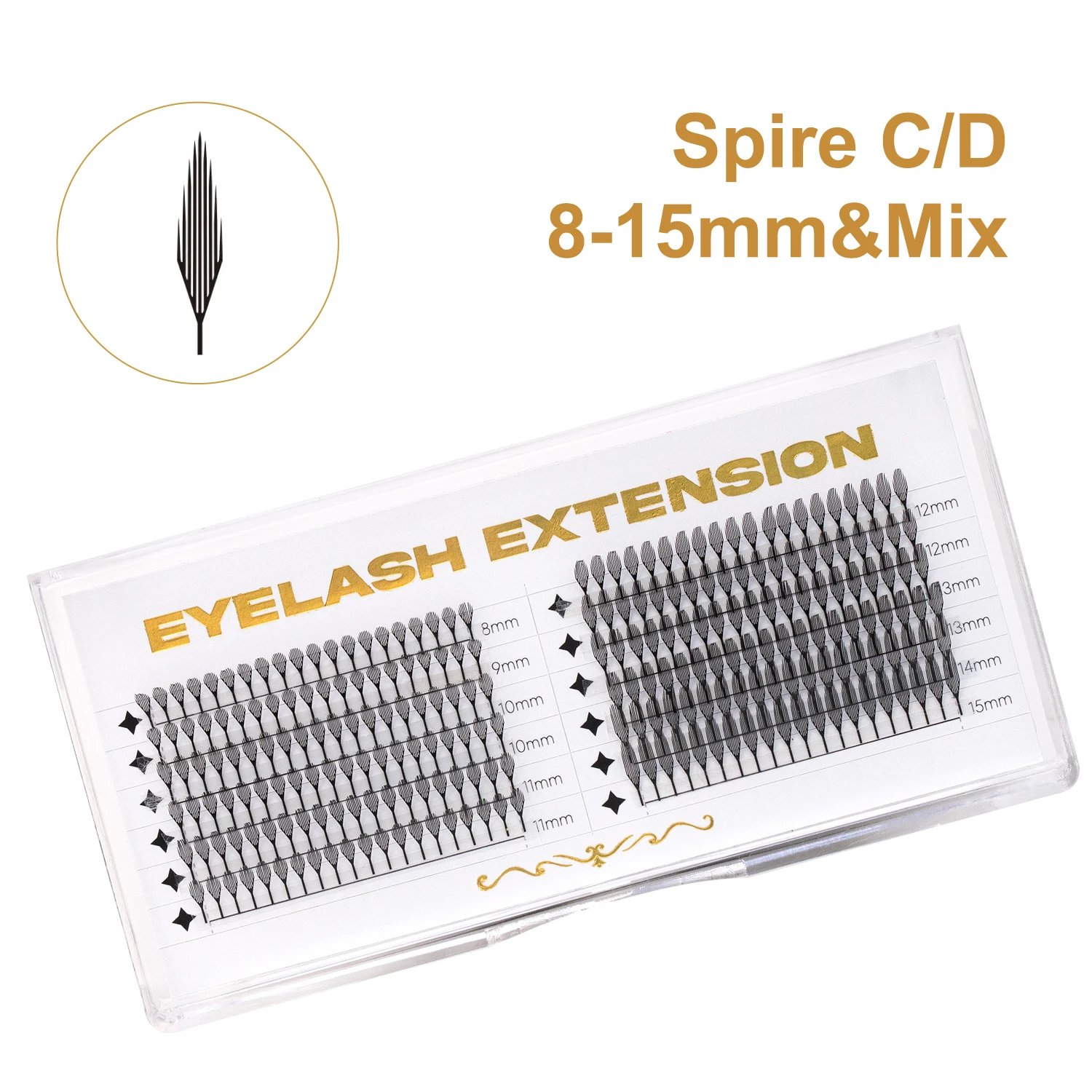 Neue Tinsel Vorgefertigte Fächer-Wimpernverlängerungen Holographische Anime Tower Tips Pro Made Wimpern Comic Feather Super Weiche Falsche Wimpern – Detail 16