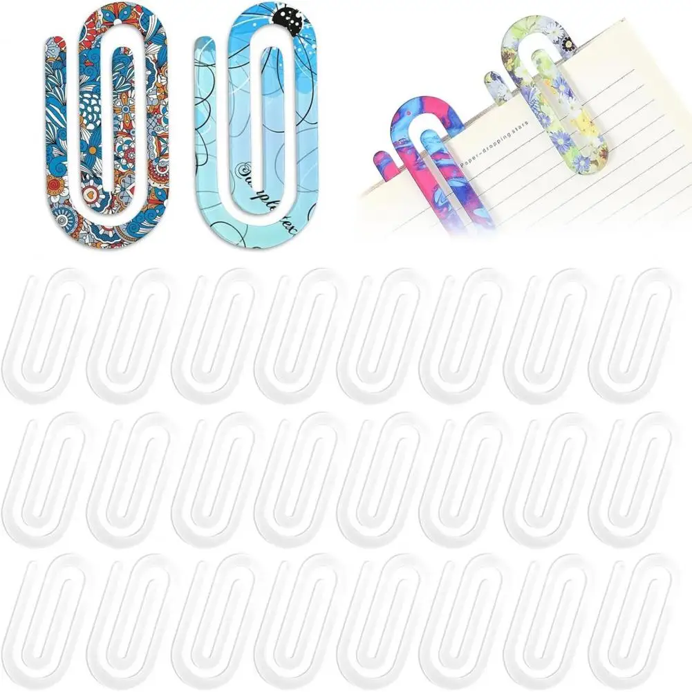 Paper Clips 10 Pcs Sublimation Acrylic Paper Clips Blank Paperclips for Heat Transfer Diy Bookmarks for Home School Office
