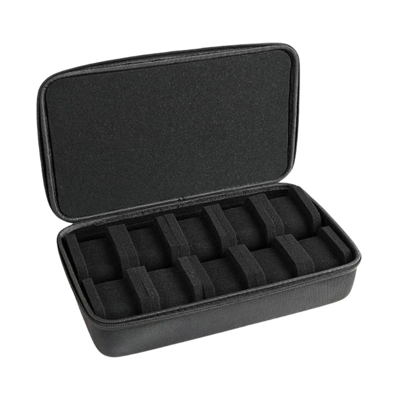 Protective Watch Travel Pouches Portable For Men 10 Slots Organizers With Cushioned Interiors Secure Zipperes Closure