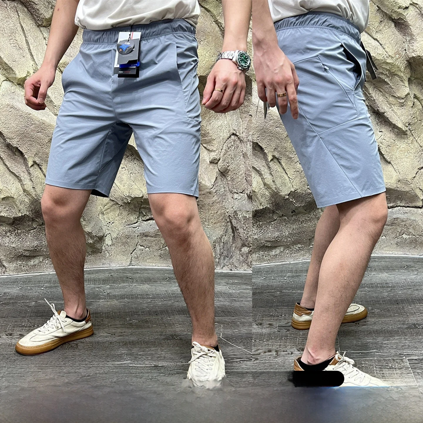Outdoor LEAVO JOHNSON Cold Sensation Quick Dry Breathable Glued Shorts Youth Casual Pants Summer Thin Straight Leg Shorts