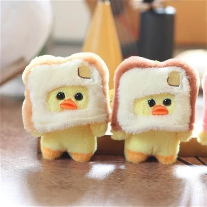 Schattige brood eend pluche pop sleutelhanger hanger pluizig knuffel Ragdoll rugzak charme tas hangende ornamenten accessoire kindergeschenken