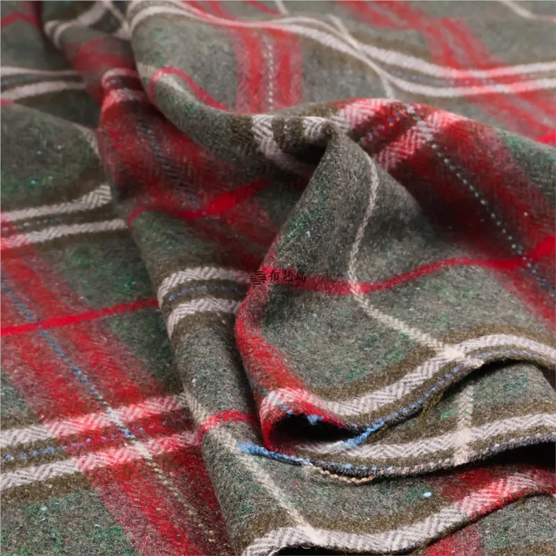 Real wool red and green new Christmas style dot fabric suit designer table