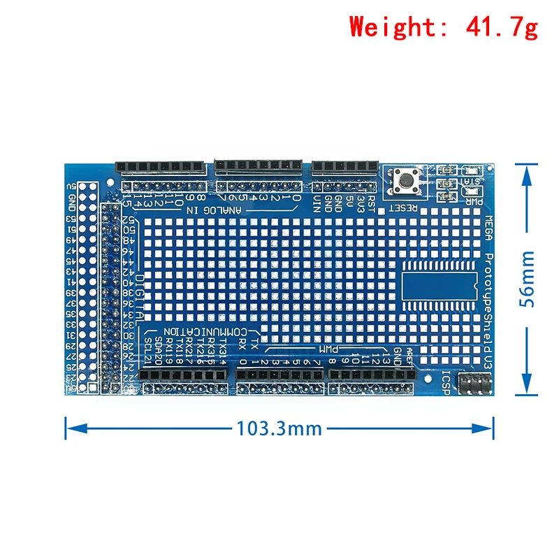 MEGA 2560 R3 Proto Prototype Shield V3.0 Expansion Development Board + Mini PCB Breadboard 170 Tie Points for arduino DIY