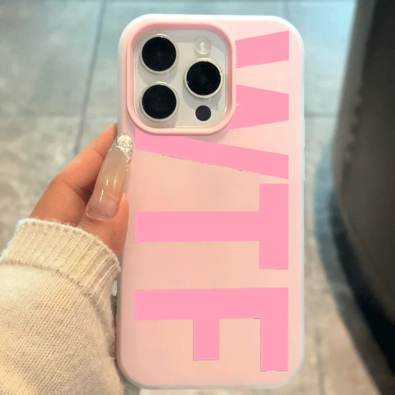 Pink English Pattern Phone Case For Samsung Galaxy S26 S25 S24 S23 S22 S21 Ultra FE Plus A56 A55 A54 A37 A36 A35 A34 Soft Cover