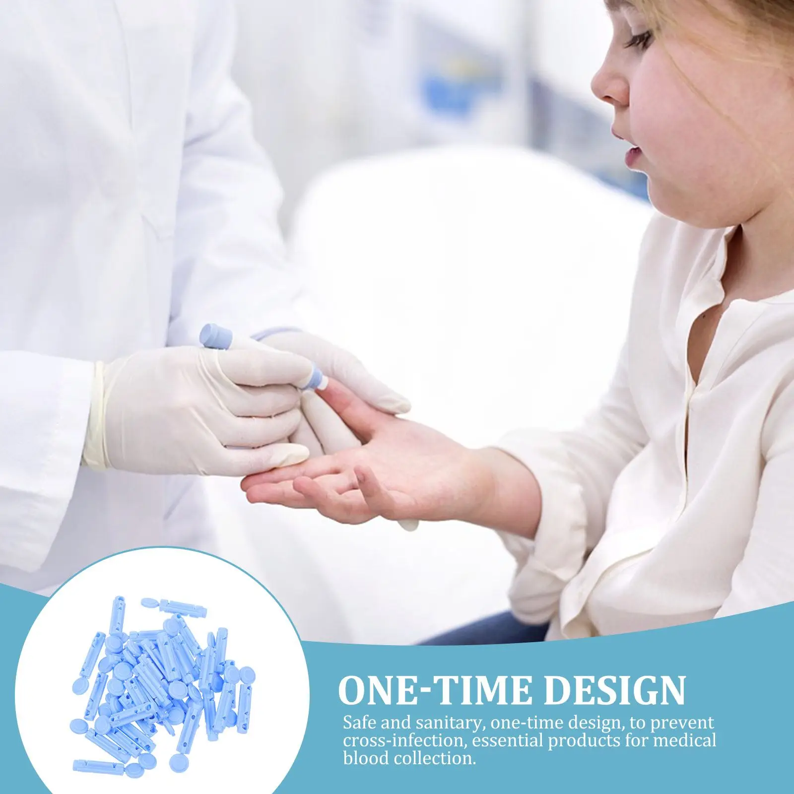 200 قطعة 23 جرام إبرة جمع الدم إبرة إراقة جمع إراقة الدم المتاح نقطة جهاز الفولاذ المقاوم للصدأ اختبار Lancet