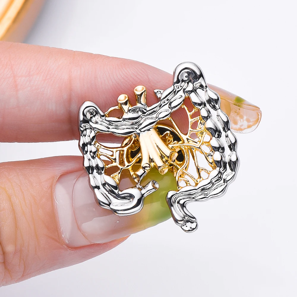 Medsor تشريح الأمعاء دبوس طبي علم المعدة بروش التلبيب الحبل شارة ظهره مجوهرات اكسسوارات هدية للطبيب ممرضة #2