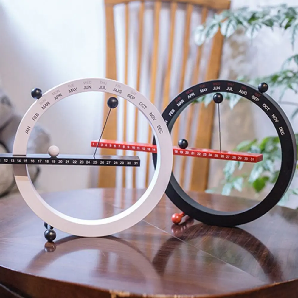 Magnetic Wall Clock Perpetual Wall Calendar Wooden Perpetual Calendar for Home Decor European Style Living Room Bedroom