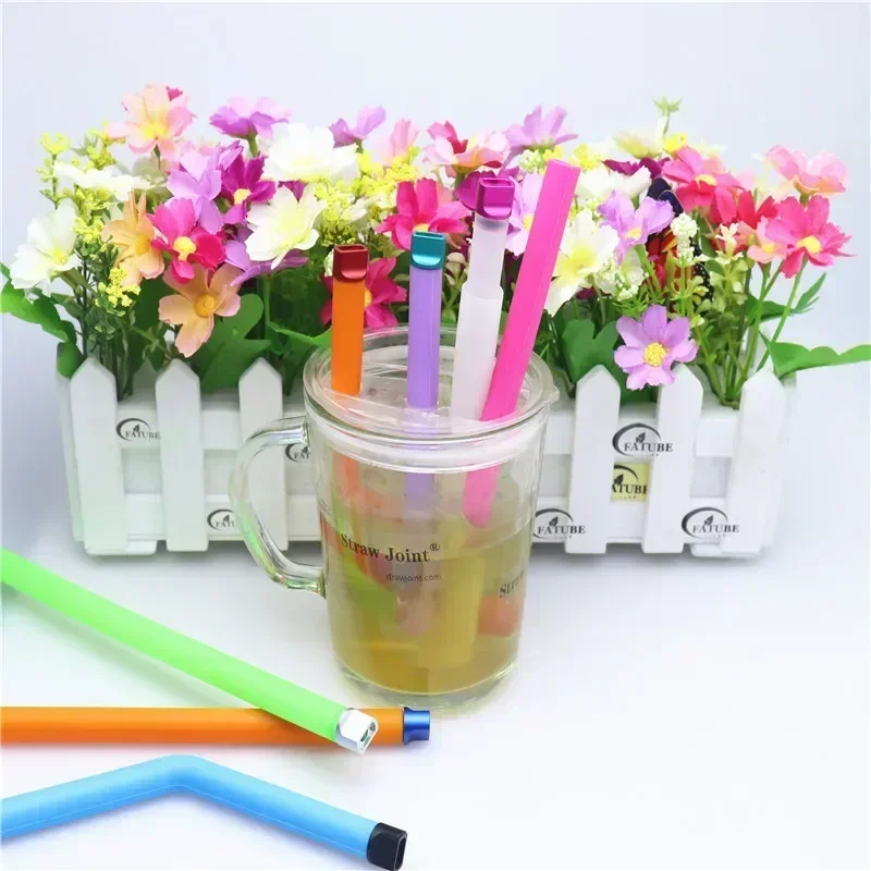 510 مستطيل مربع من الألومنيوم متعدد الألوان، وصلة من القش ذات طرف بالتنقيط #2