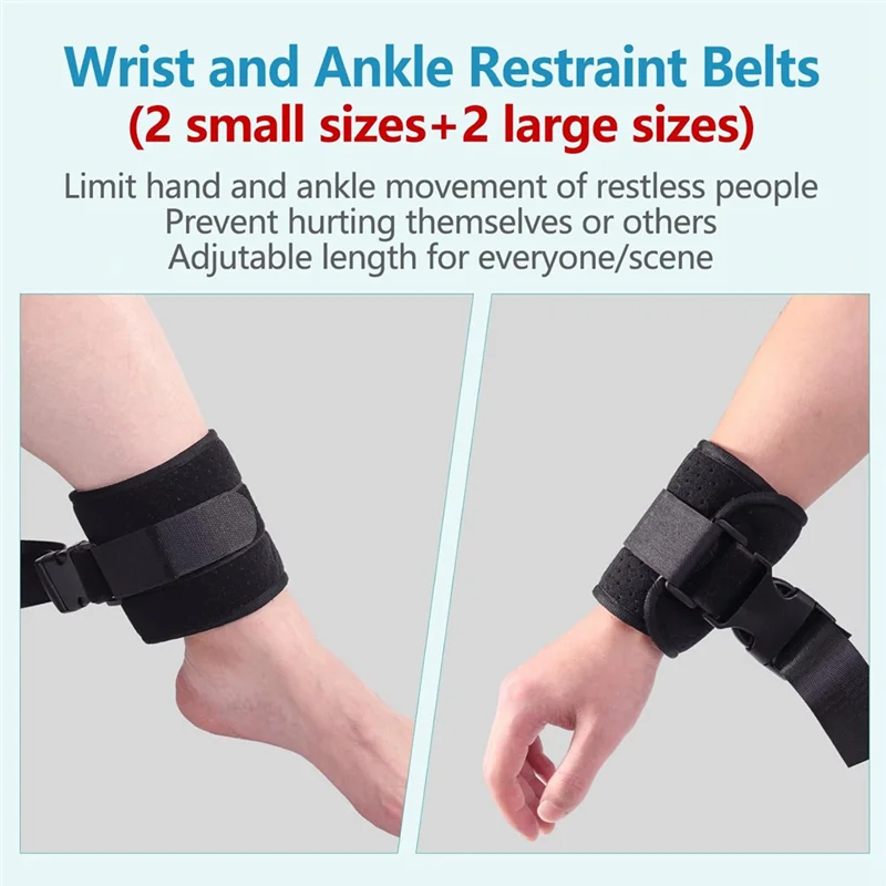 M11K-Bed Restraints Belts For Wrists And Ankles, Limb Holder 4Pcs-Patient  Restraints With Quick Release Buckles
