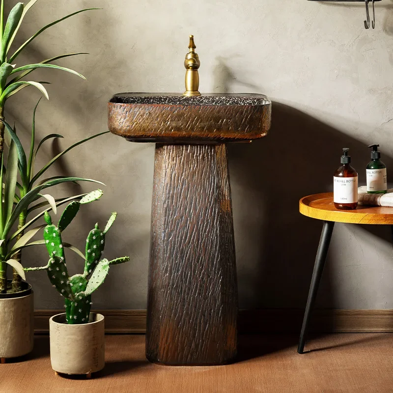 

Chinese style, retro, wash basin, column type, outdoor, wash basin, courtyard