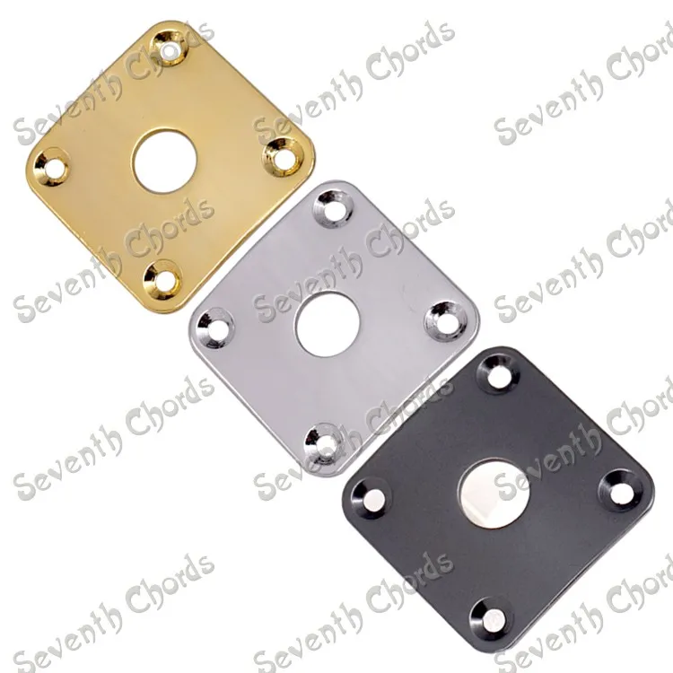 3 Pcs 35MM*35MM Metal Square Guitar Jack Plates JackPlate Cover for LP Electric Guitar - Black - Chrome  - Gold  for choose