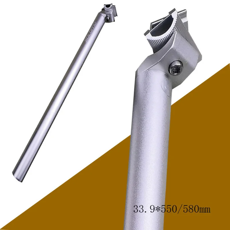 G162 Bicycle Part Seatpost Folding Car 412seat Tube BMX Aluminum Alloy 33.9*550 Matte Silver Lengthened Ultra Light