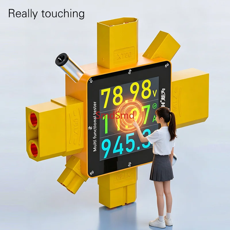 XT369P DC4.5-80V 50A Digital Voltmeter Ammeter XT60 XT30 XT90 Plug Wattmeter Current Capacity Tester Model Aircraft Power Meter