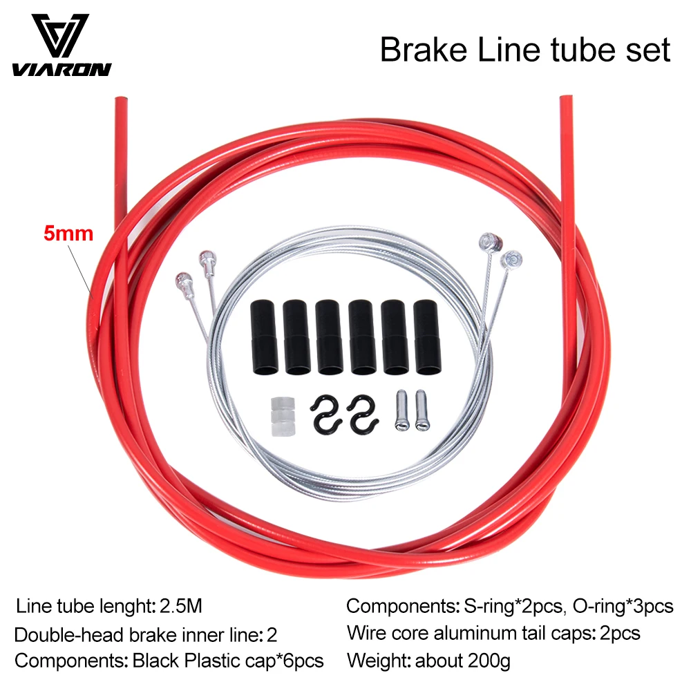 BOLANY Bicycle Brake Cables Pipe 5mm MTB Road Bike 2.5m Brake Cable Wire Bicycle Accessories 8Color High quality