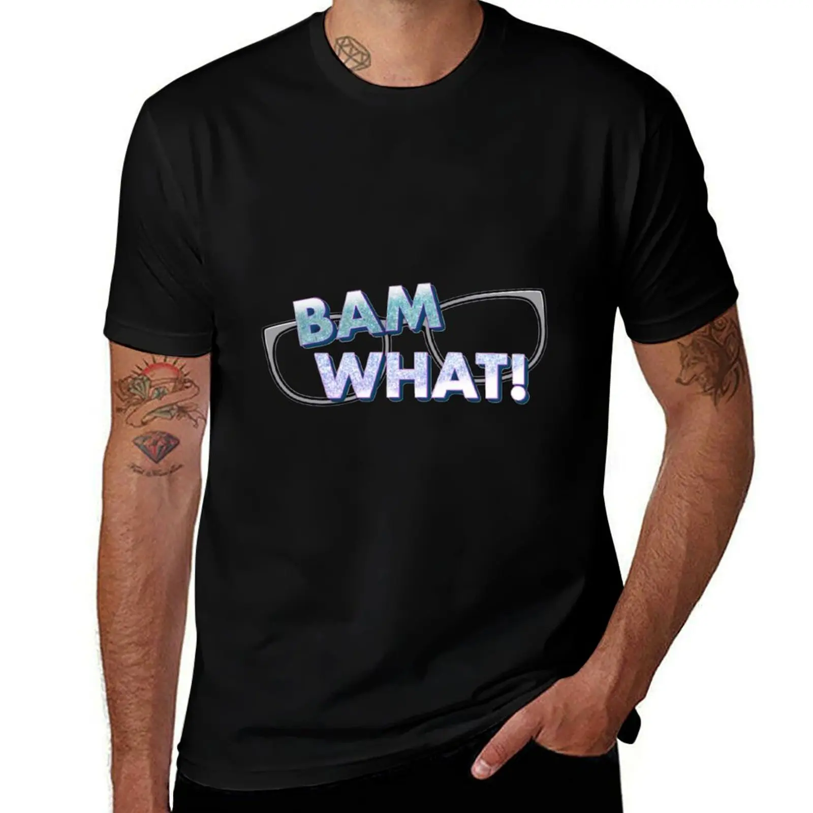 

BAM WHAT T-Shirt black cotton t-shirt plain for man package cotton t shirt pack T-Shirt