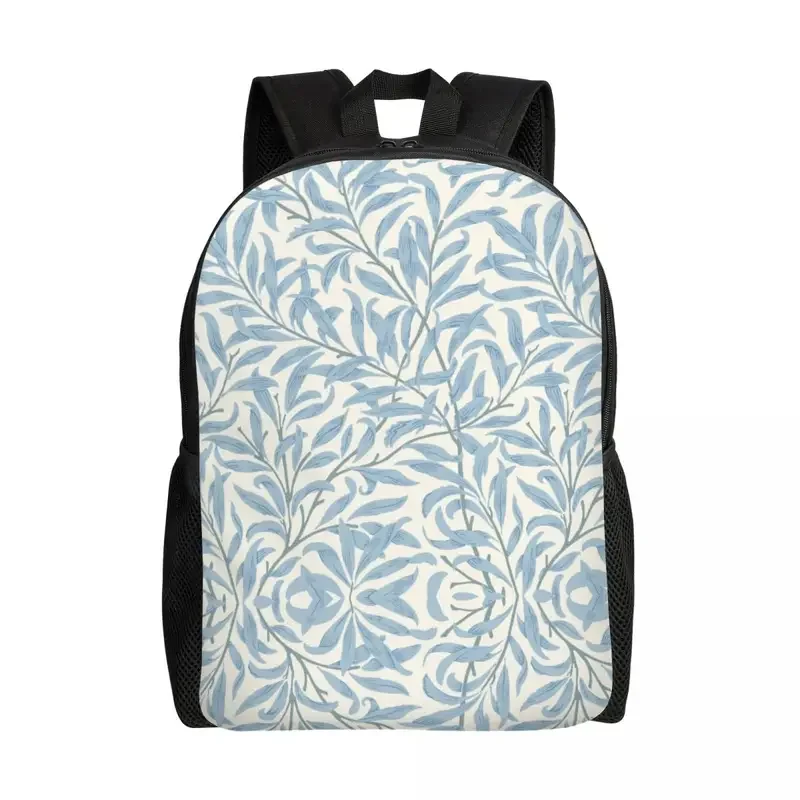 Mochila escolar padrão Willow para homens e mulheres, bolsa para estudantes universitários, estilo William Morris, artesanato, com 15 "sacos para laptop