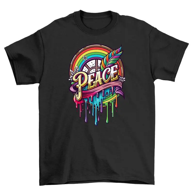 Pride_97 Rainbow Peace Sign T Shirt Spread Love Rainbows Everywhere Funny U-image