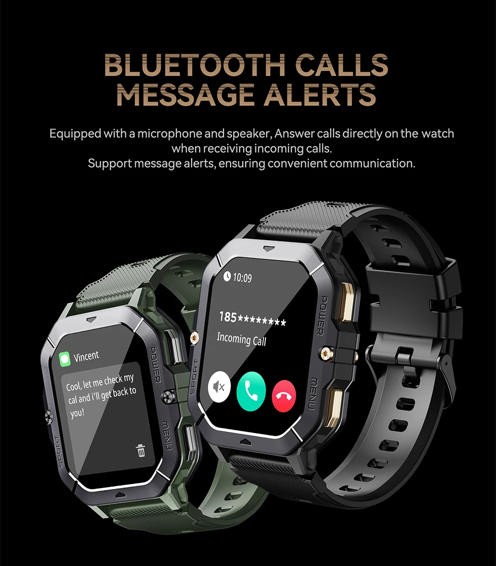 CUBOT C28 Wasserdichte Intelligente Uhr Männer 2,02 Zoll Fitness Tracker Sport Handgelenk Smartwatch Für Android IOS Bluetooth Anruf – Detail 10