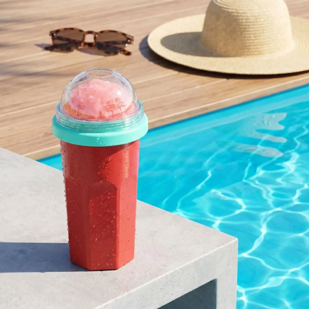 Soft Large Capacity Smoothie Cup Leak Proof Food-Grade Ice Cream Maker Cup Fast Cooling with Spoon Milkshake Bottle Kitchen Tool