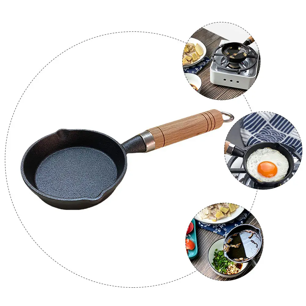 

1pc Hot Oil Mini Frying Iron Pancake Pan Household Egg Cooking Pan Lightweight High Heat Tolerance Easy Clean Camping Travel Use