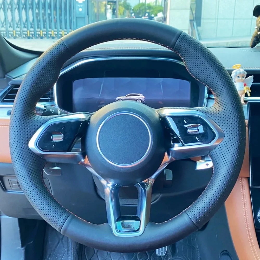 

Автомобильный чехол на руль из микрофибры, нескользящий чехол для Jaguar XEL XFL F-TYPE XF XJ XE F-PACE, чехол на руль