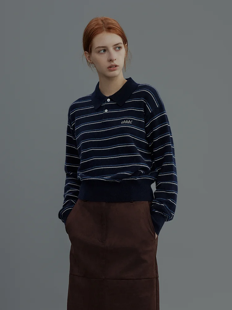 

Женский вязаный свитер: новинка зимы, ретро-стиль, для повседневной носки, шерстяной, в полоску, из высококачественного материала