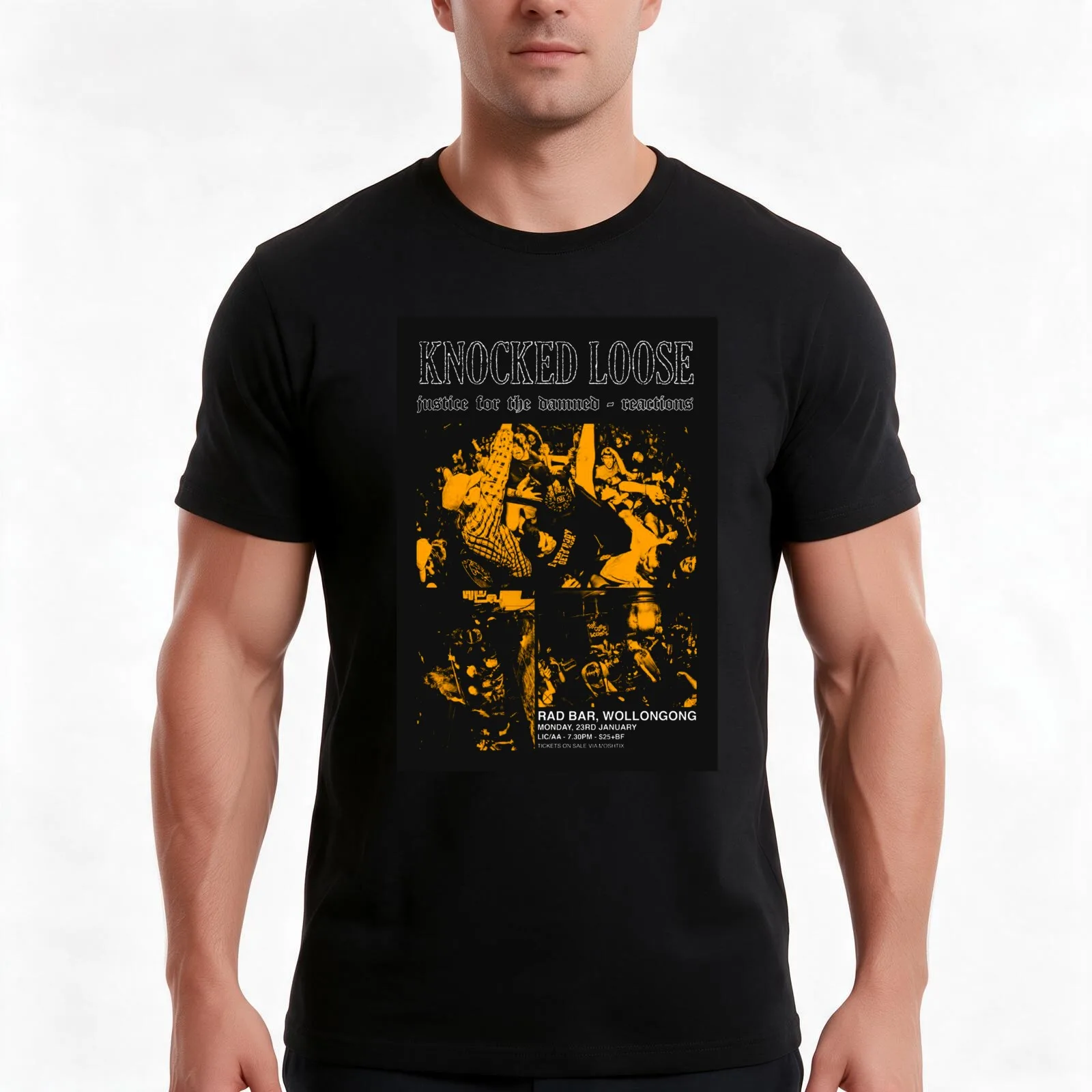Knocked Loose Art T-Shirt, Summer Casual Cotton Tee, Oversized Streetwear Tops, Vintage Graphic Print, Loose Fit Short Sleeve