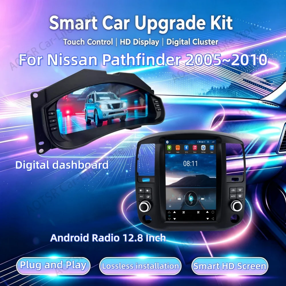 For Nissan Pathfinder 2005~2010 Smart Car Upgrade CarPlay Digital Cluster Instrument Panel Cockpit Multifunctional Speedometer