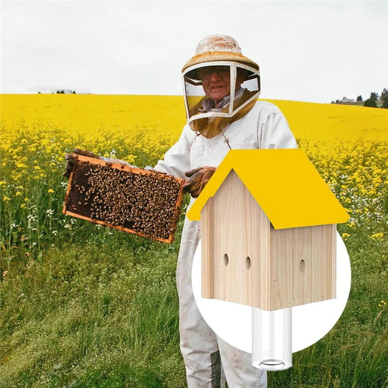 

Versatile Bee Traps For Outside Wood Boring Bee Trap-Best Bee Catcher Nature Cabin Style Carpenter Bee Traps Outdoor Hanging