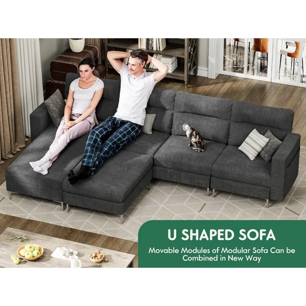 U-förmiges modulares Sofa, modulare Sofagarnitur