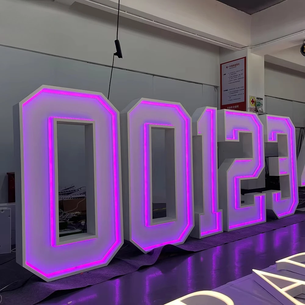 Custom Neon Marquee Digital Sign Light Emitting Diode Outdoor Marquee Sign Large Metal Letters