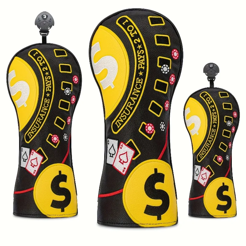 Golf Club Head Cover - Designed with Dollar Poker Elements, Dustproof and Durable, Golf Accessories Provide the Best Protection