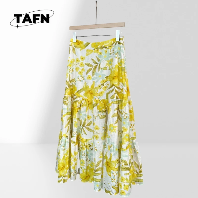 Rock Nice High Street Schlichter, anmutiger, bequemer Vintage-Faltenrock für Damen – hoch tailliertes und fließendes Design AF2402