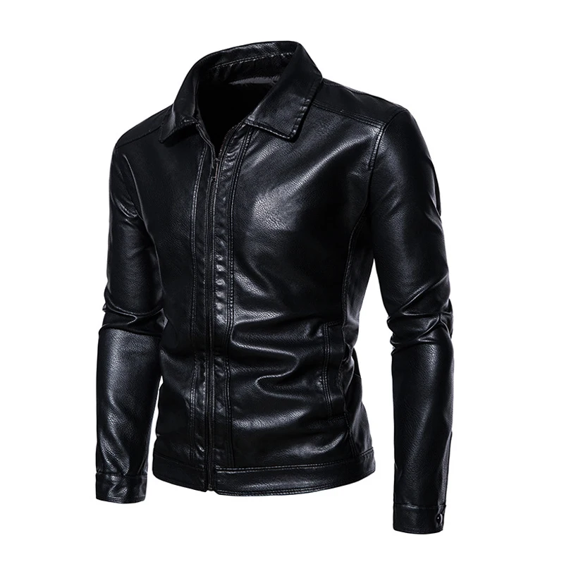 

Autumn Men's PU Leather Jackets Fashion Men Retro Punk Streetwear Biker Coats Men Windbreaker Zipper Leather Jackets Clothing