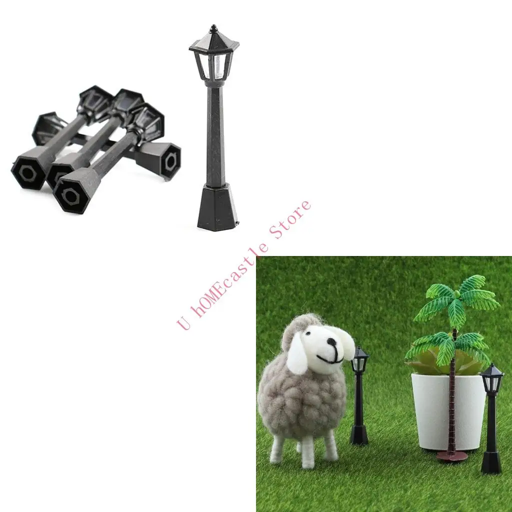 63HF Dollhouse Mini Street Lights Lamps Post Model for Micro Landscape Accessories
